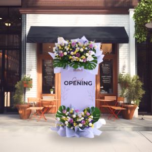 Purple Prosperity Business Opening Flower Steel Stand | Fresh Flower | Free Delivery KL & PJ