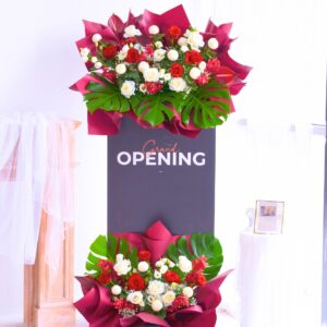 Red Resurgence Business Opening Steel Stand | Fresh Flower | Free Delivery KL & PJ