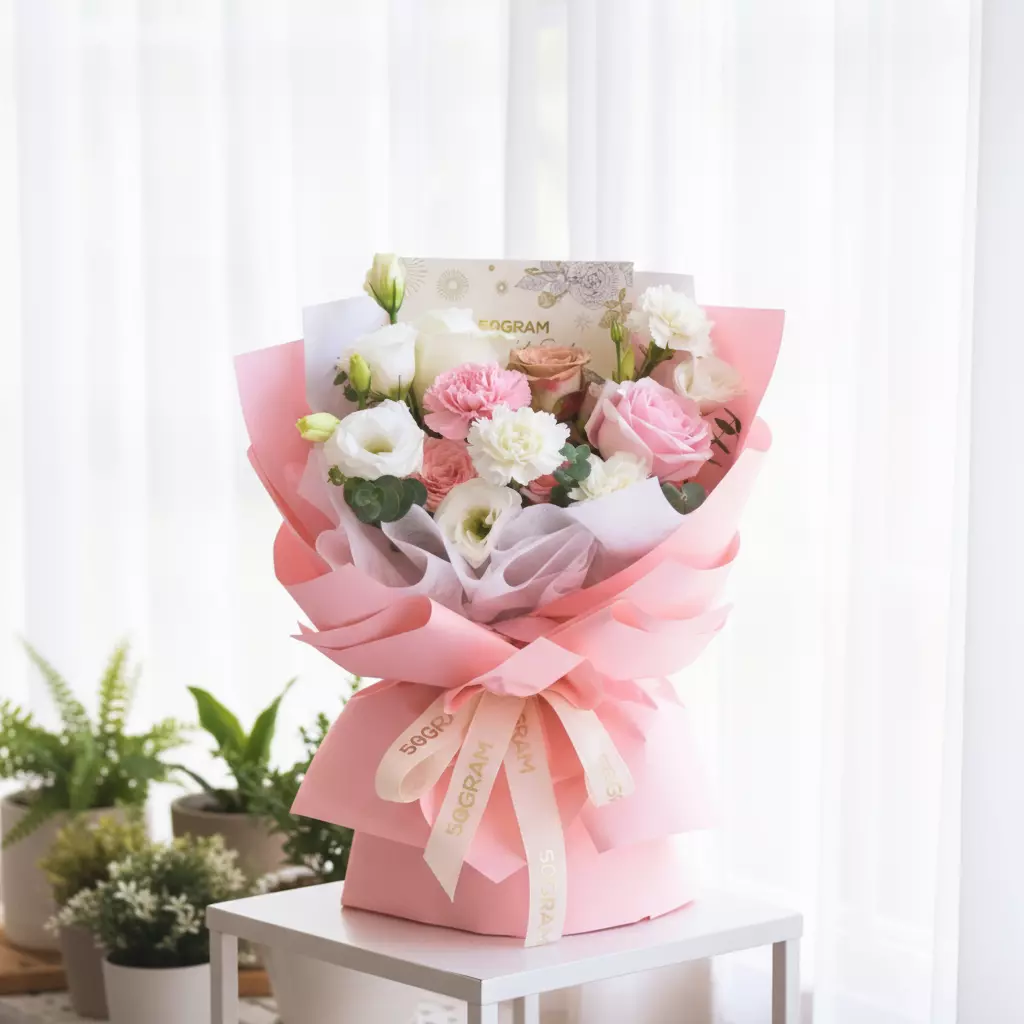 Love Bonds Pink Roses Hand Bouquet