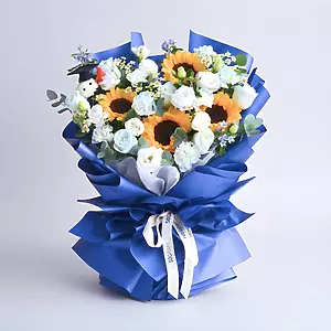 Floral Milestone Sunflower Hand Bouquet