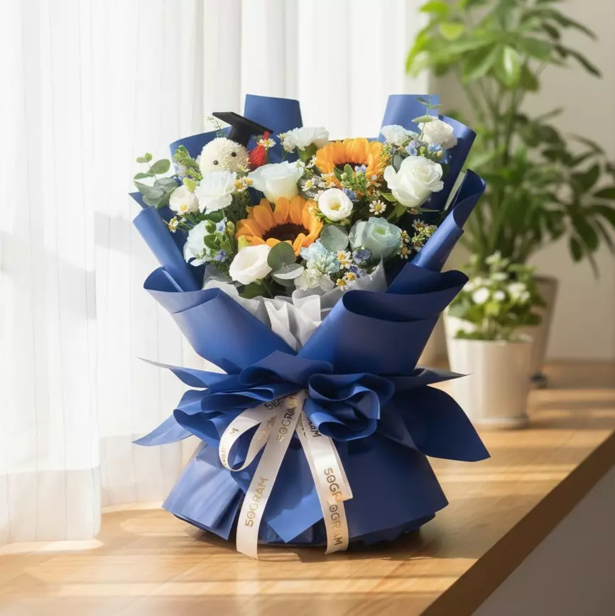Floral Milestone Sunflower Hand Bouquet