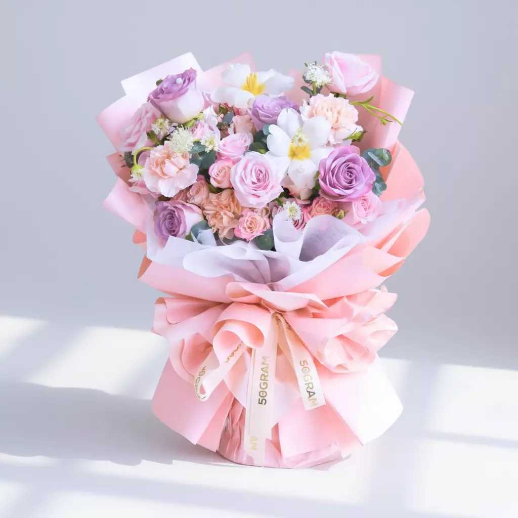 Violet Charm Posy Pink Purple Roses Hand Bouquet
