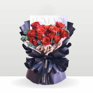 Ebony Love Red Roses Medium, Valentine Free Delivery KL & PJ.