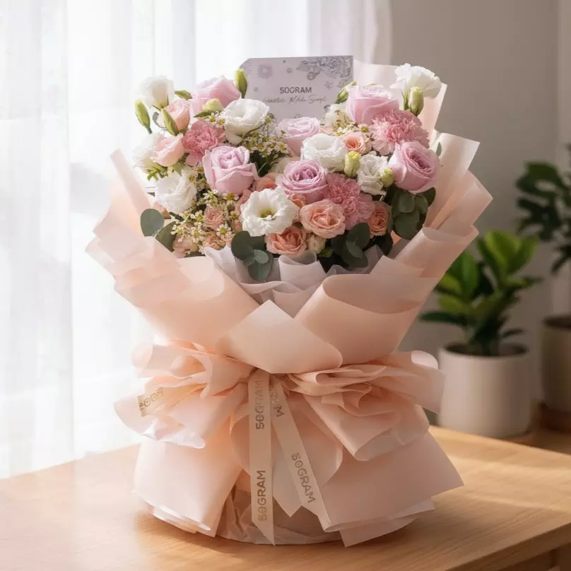 Amore Blossom Pink Rose Hand Bouquet