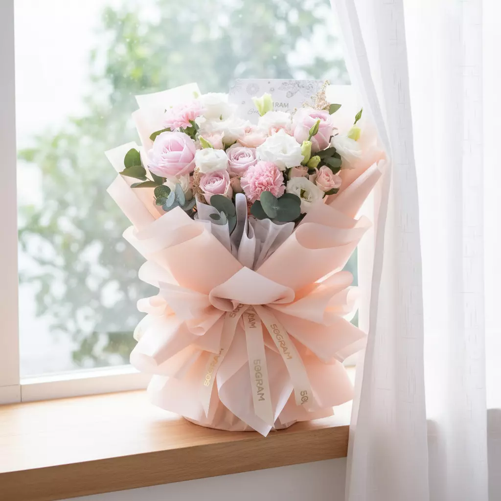 Amore Blossom Pink Rose Hand Bouquet