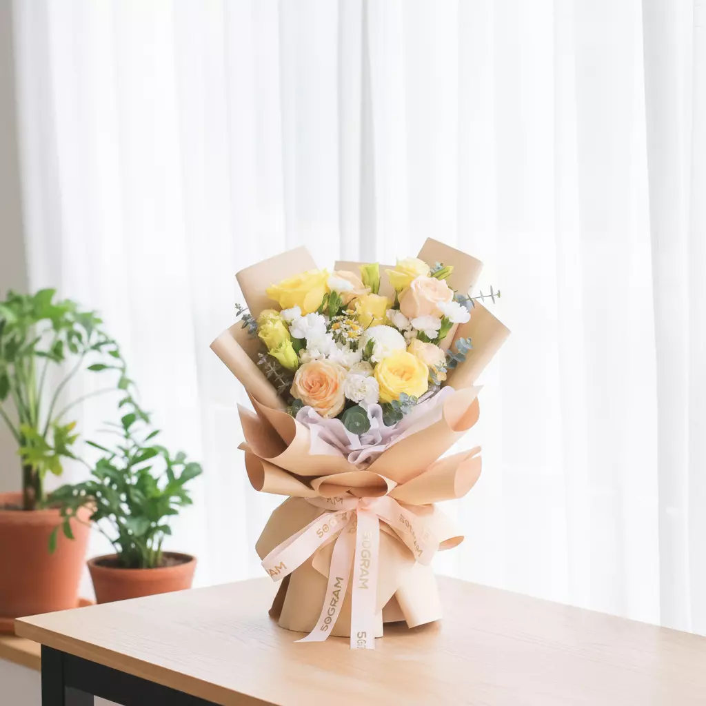 Yellow Serenade Yellow Rose Hand Bouquet