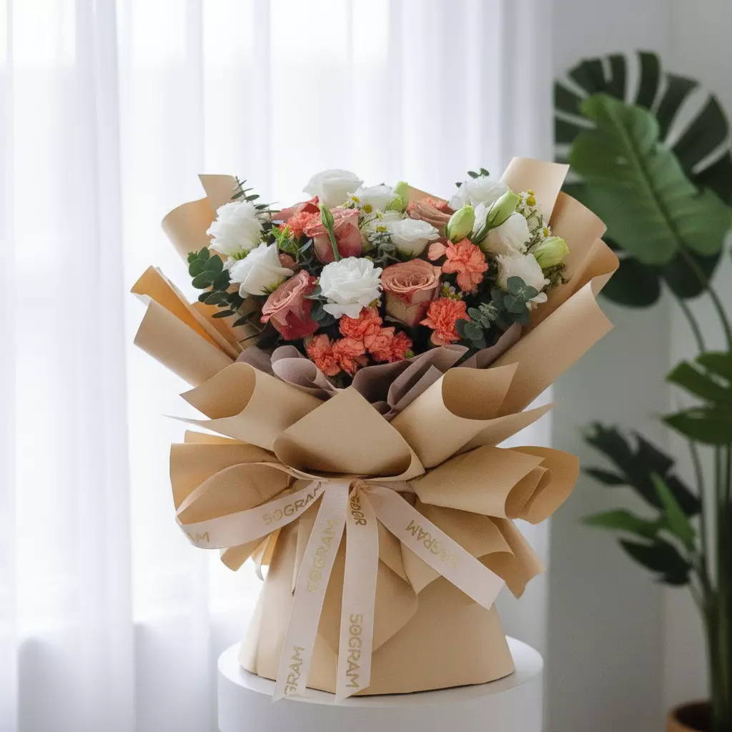 Sunrise Charm Cappuccino Rose Hand Bouquet