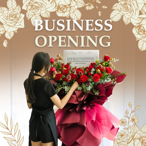 Business opening menu square