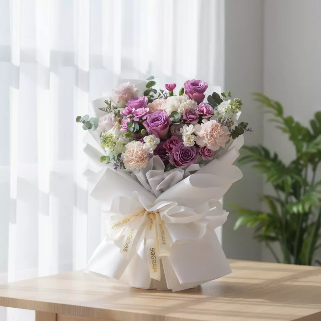 Amethyst Dream Purple Roses Hand Bouquet