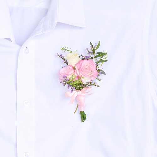 Blissful bond boutonniere