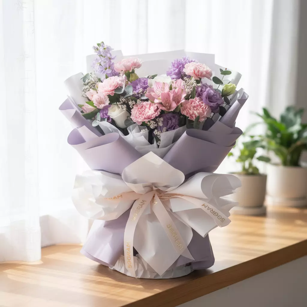 Heartfelt Gratitude Pink Carnation Hand Bouquet