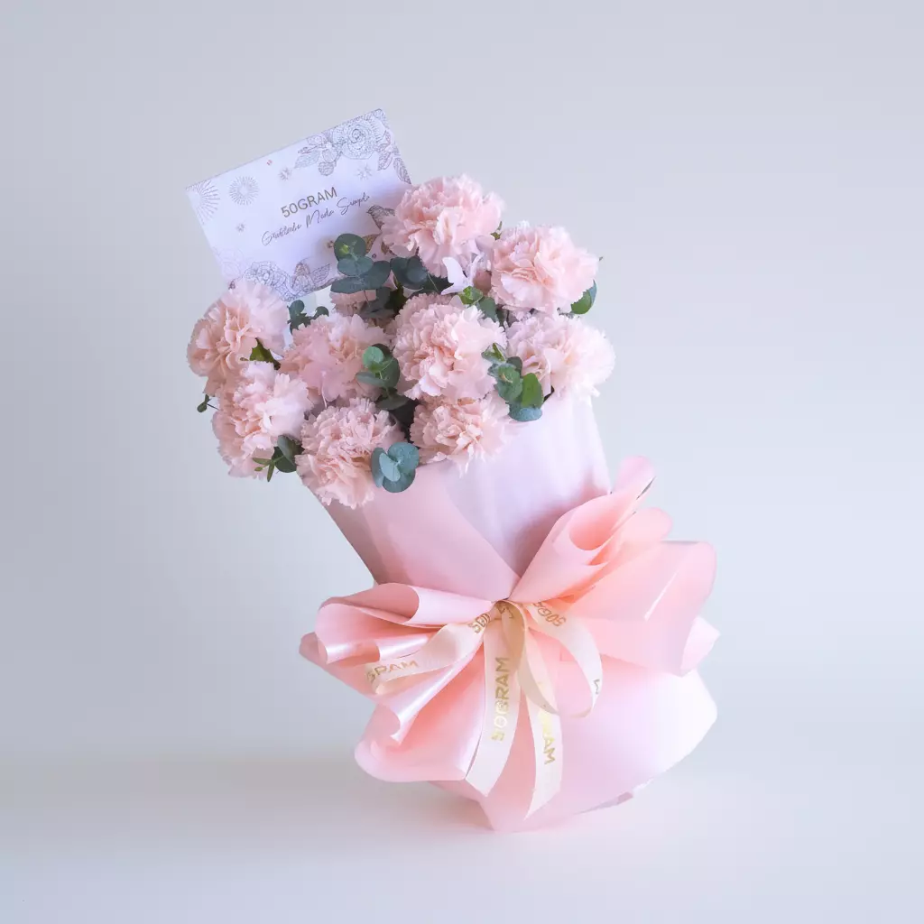Enduring Petals Pink Carnation Russian Style Bouquet