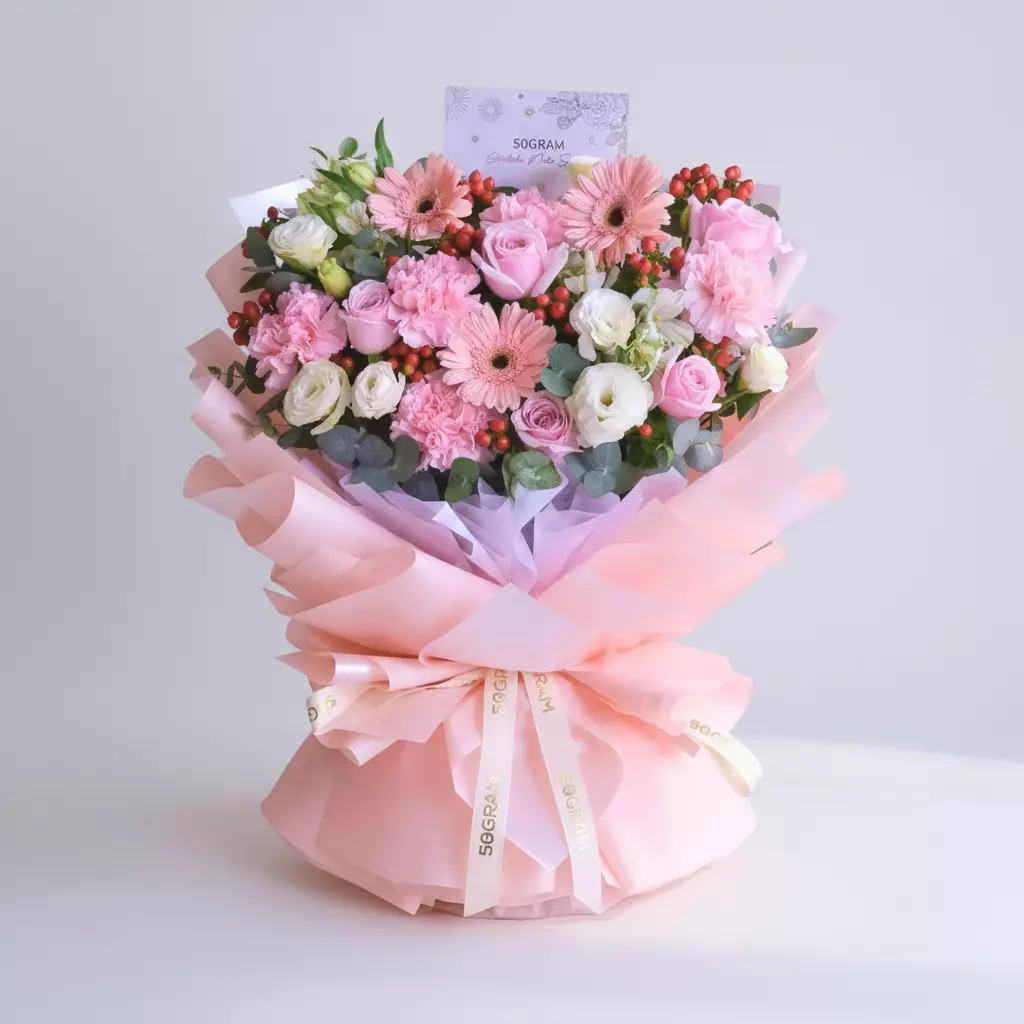 Gentle Grace Pink Daisy Hand Bouquet