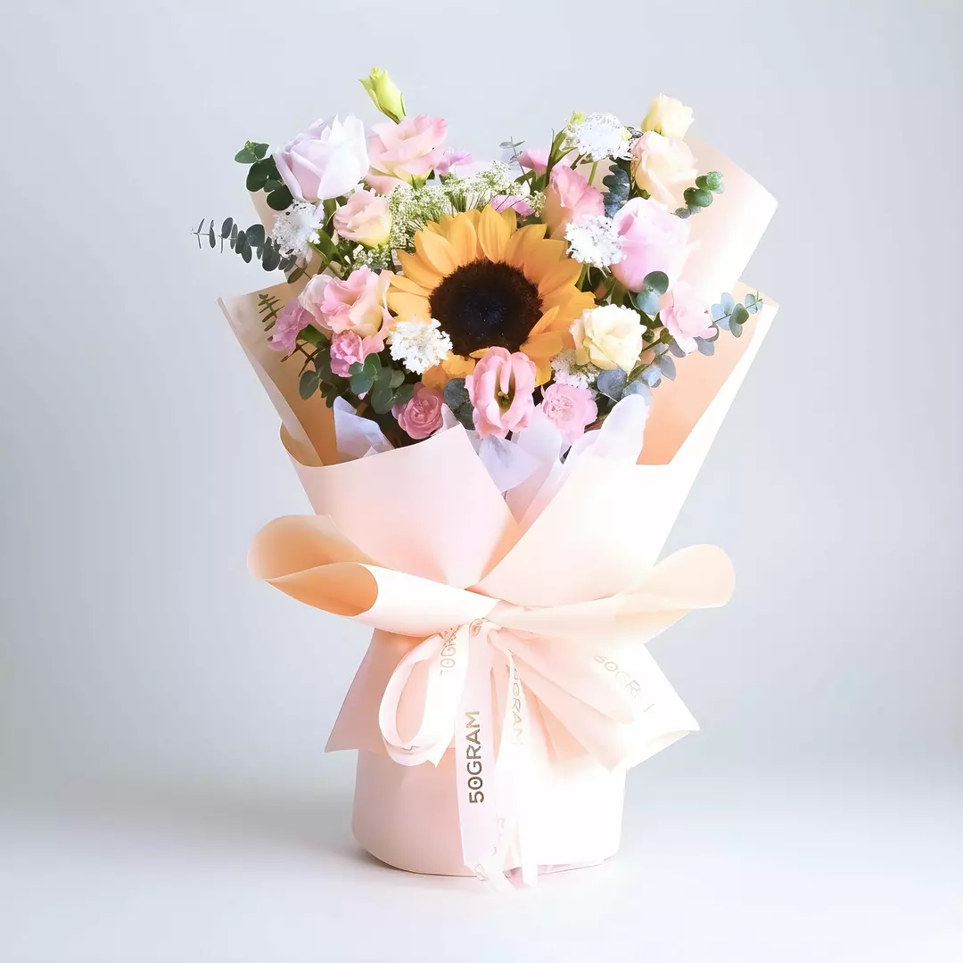 Morning Blush Sunflower Hand Bouquet