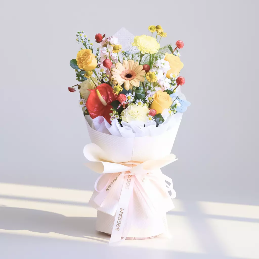 Sunset Motion Milky Daisy Hand Bouquet