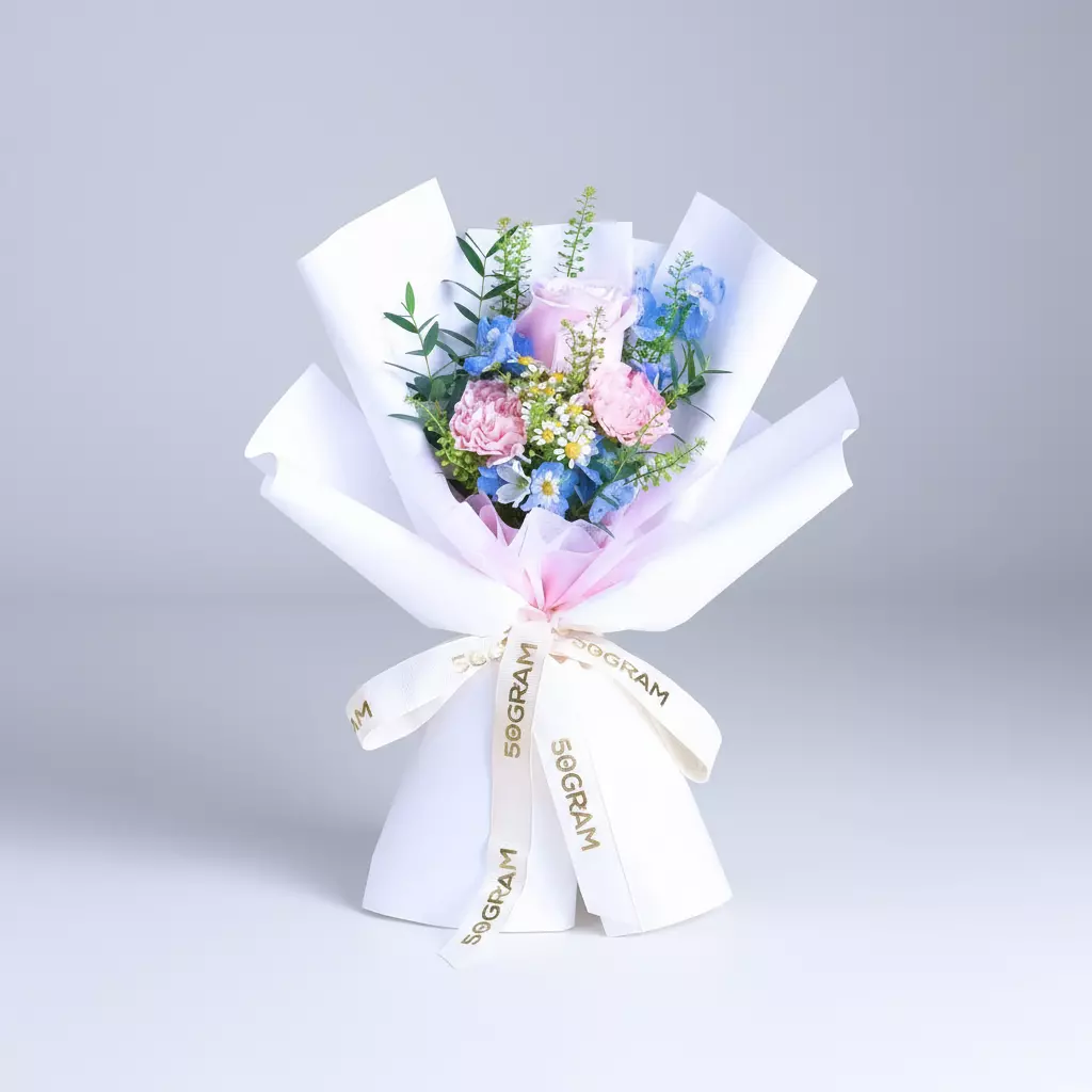 Bright Day Pink Carnation Hand Bouquet