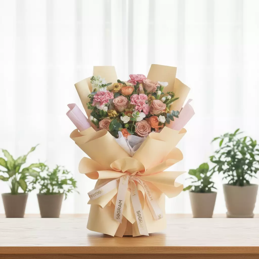 Caramel Cloud Cappuccino Roses Hand Bouquet