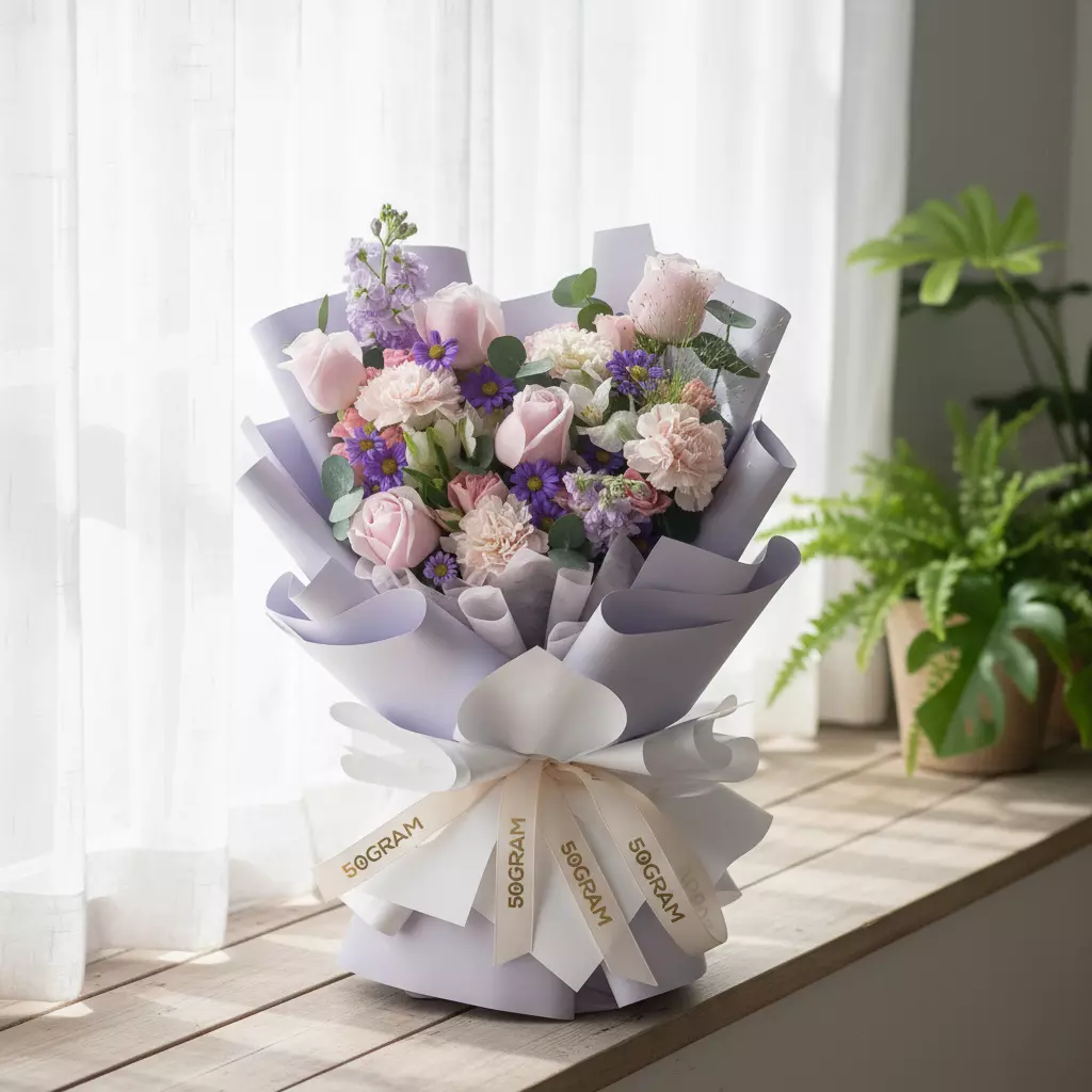 Duska Bloom Pink Roses Hand Bouquet