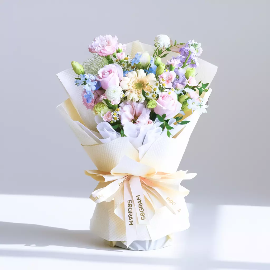 Pastel Poise Pink Roses Hand Bouquet