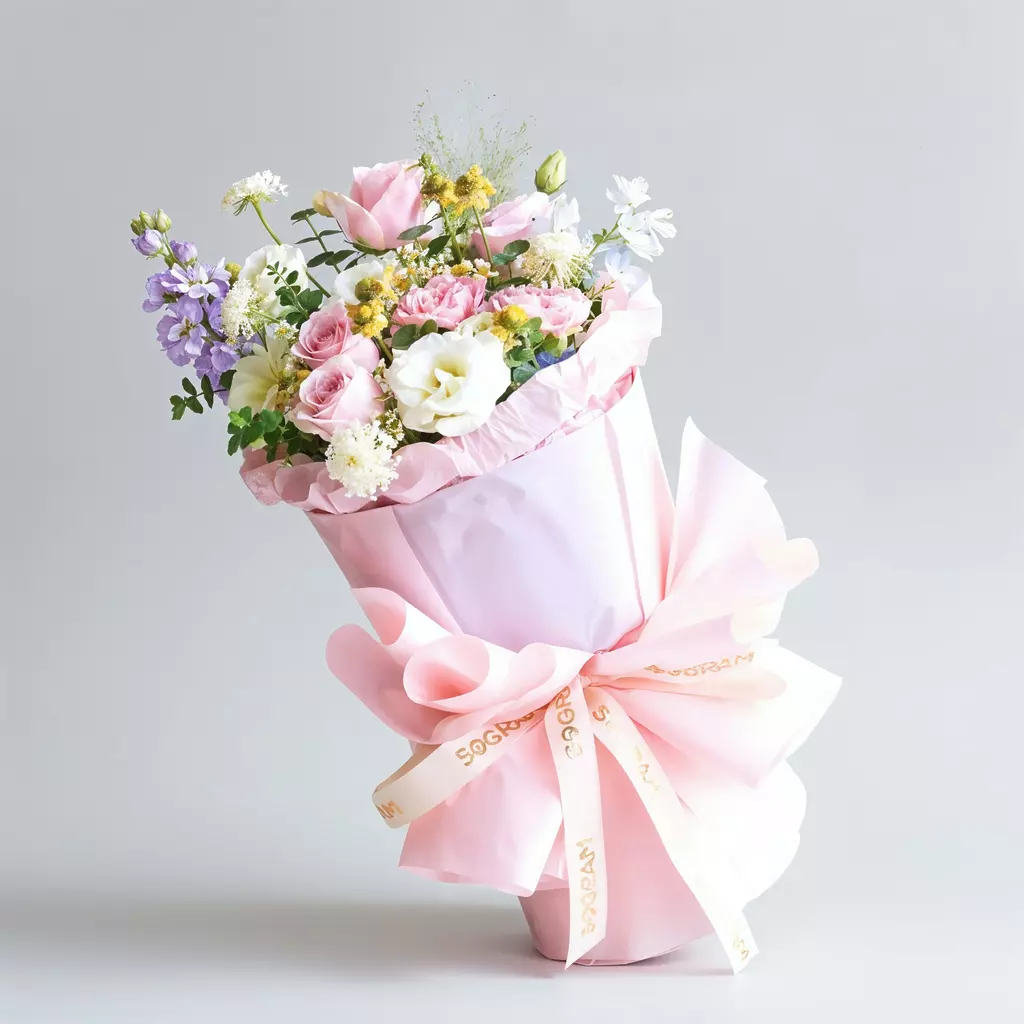 Ivory Tatiana Pink Roses Russian Style Bouquet
