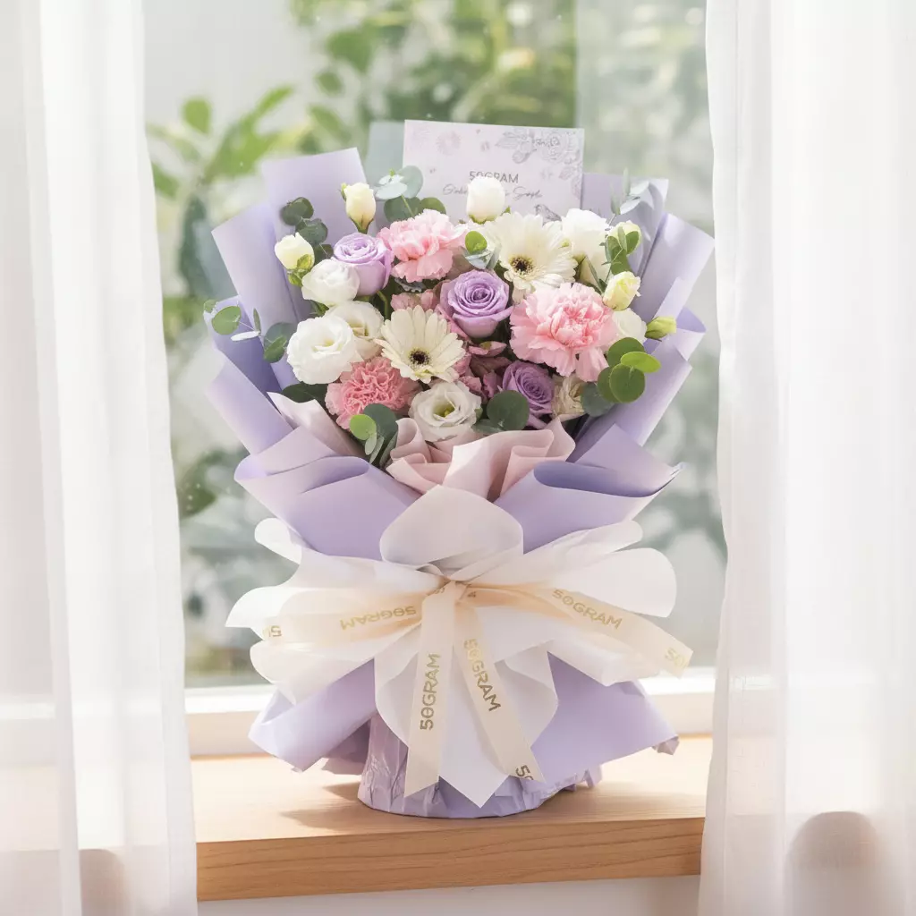 Garden of Gratitude Lilac Pink Hand Bouquet