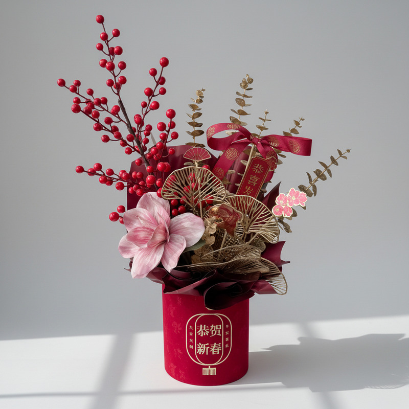 春禧纳福 Lucky Spring Artificial CNY Flower Box 50Gram