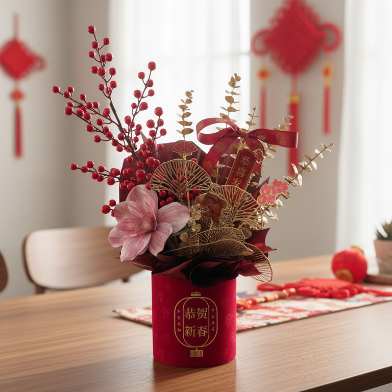 春禧纳福 Lucky Spring Artificial CNY Flower Box 50Gram