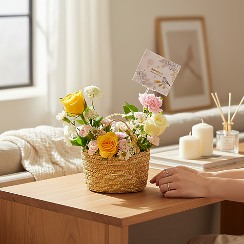 Bright day flower basket fp 2