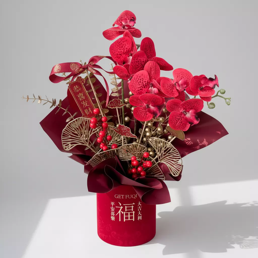 鸿运当头 Fortune Rise Artificial CNY Flower Box
